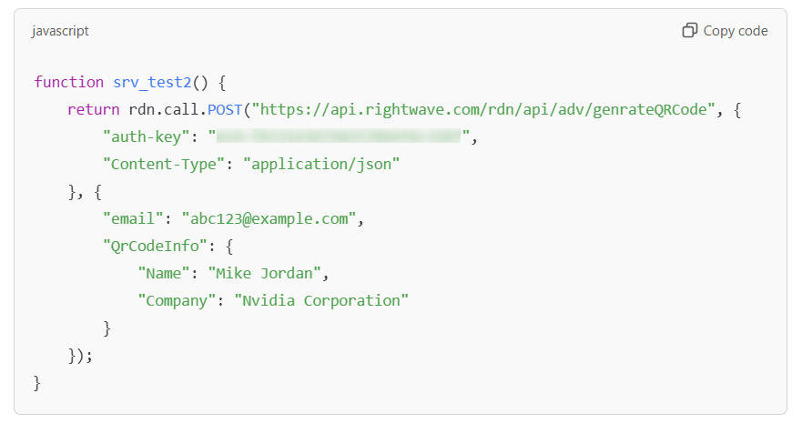 POST request example