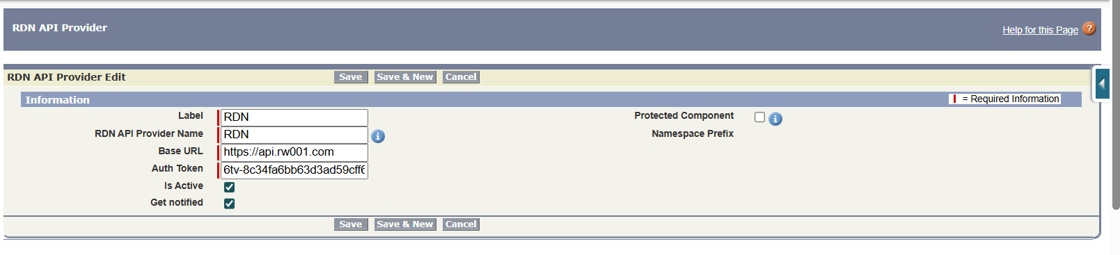 API Provider Config